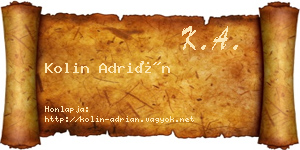 Kolin Adrián névjegykártya